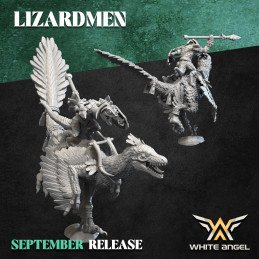 Jinetes de lagarto escurridizo de White Angel | Miniatura de fantasía 28/32 mm