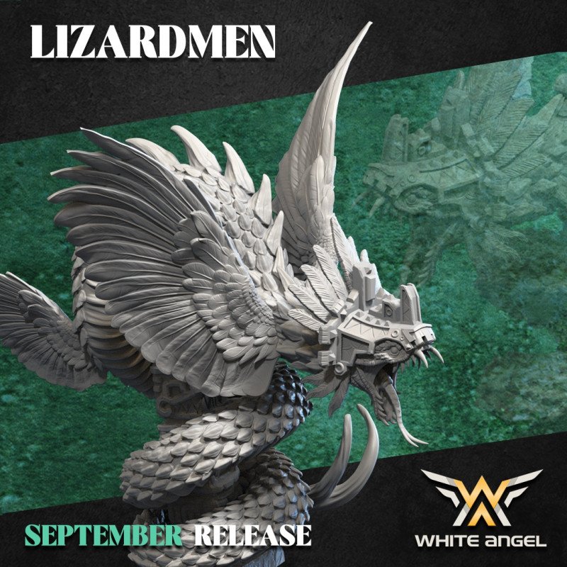 Quetzalcóatl de White Angel | Miniatura de fantasía 28/32 mm