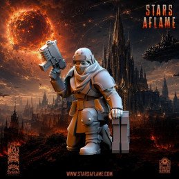 Escuadra de mando de tropas del desierto TSF de The beholder miniatures | Miniatura sci-fi 35 mm y 32 mm