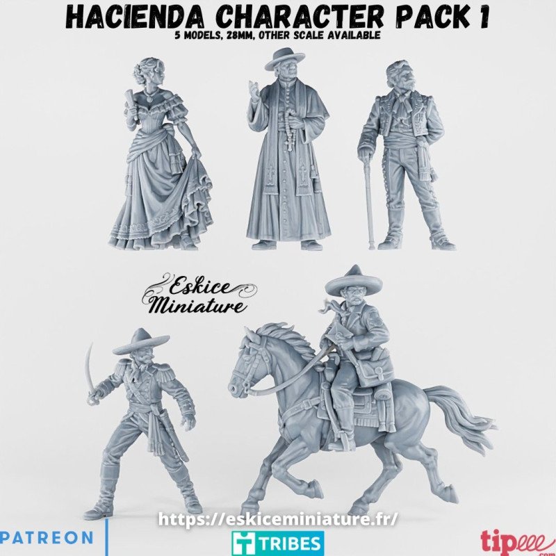 Hacienda Character Pack 1 by Eskice Miniatures | 1/56 (28mm)