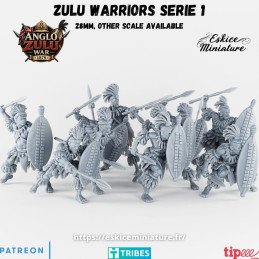 Zulu Warriors – Series 1 by Eskice Miniatures | 1/56 (28mm)
