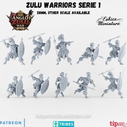 Guerreros zulúes - Serie 1 de Eskice Miniatures | 1/56 (28mm)