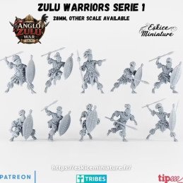 Guerreros zulúes - Serie 1 de Eskice Miniatures | 1/56 (28mm)