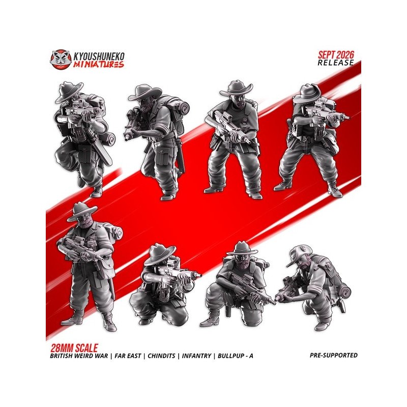 Fusileros Chindit con fusiles bullpup A de Kyoushuneko | 28 y 32 mm