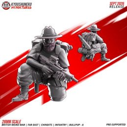 Fusileros Chindit con fusiles bullpup A de Kyoushuneko | 28 y 32 mm