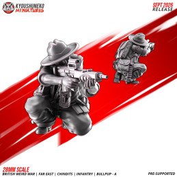 Fusileros Chindit con fusiles bullpup A de Kyoushuneko | 28 y 32 mm
