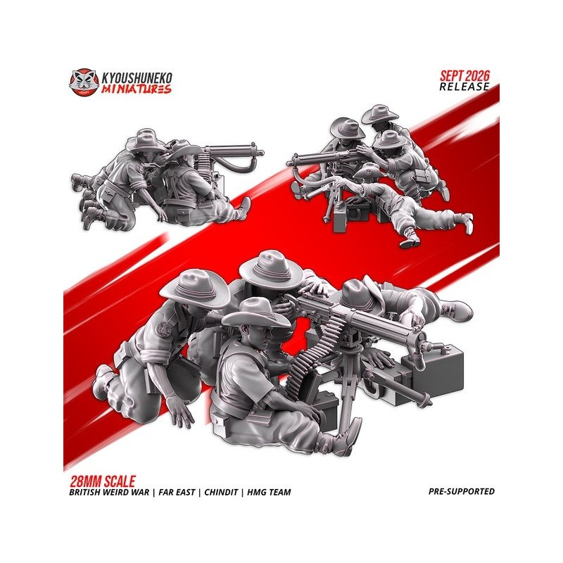 Equipo de ametralladora pesada Chindit de Kyoushuneko | 28 y 32 mm