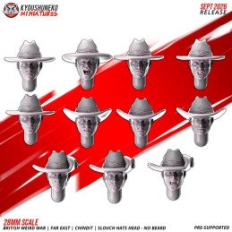 Cabezas Chindit con sombrero Slouch sin barba de Kyoushuneko | 28 y 32 mm