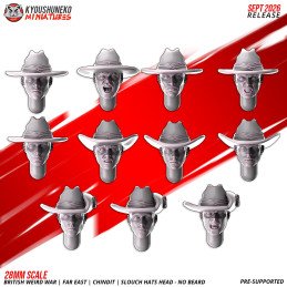 Cabezas Chindit con sombrero Slouch sin barba de Kyoushuneko | 28 y 32 mm
