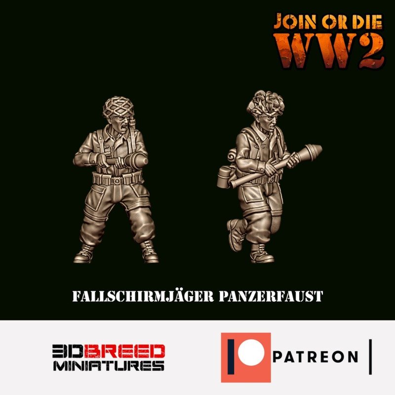 JoD Fallschirmjäger Panzerfaust Soldier by 3d Breed | 15mm & 28mm miniatures