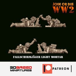 JoD Equipo de mortero ligero Fallschirmjäger de 3d Breed | Miniaturas 15 y 28 mm