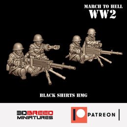 Equipo de ametralladora pesada de los Camisas Negras italianos (manga larga) | 3d Breed · 15 y 28 mm
