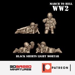 Equipo de mortero ligero de los Camisas Negras italianos (manga larga) | 3d Breed · 15 y 28 mm