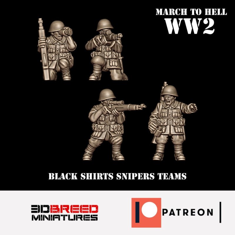 Equipo de francotiradores de los Camisas Negras italianos (manga larga) | 3d Breed · 15 y 28 mm