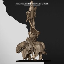Señor esqueleto montado portaestandarte de batalla de Highlands Miniatures | 28 y 32 mm