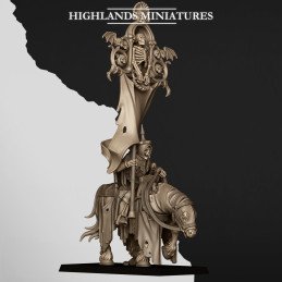 Señor esqueleto montado portaestandarte de batalla de Highlands Miniatures | 28 y 32 mm