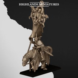 Señor esqueleto montado portaestandarte de batalla de Highlands Miniatures | 28 y 32 mm