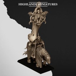 Señor esqueleto montado portaestandarte de batalla de Highlands Miniatures | 28 y 32 mm