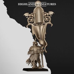 Señor esqueleto a pie portaestandarte de batalla de Highlands Miniatures | 28 y 32 mm