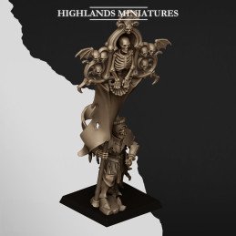 Dismounted Skeletal Lord Battle Standard Bearer by Highlands Miniatures | 28 & 32 mm