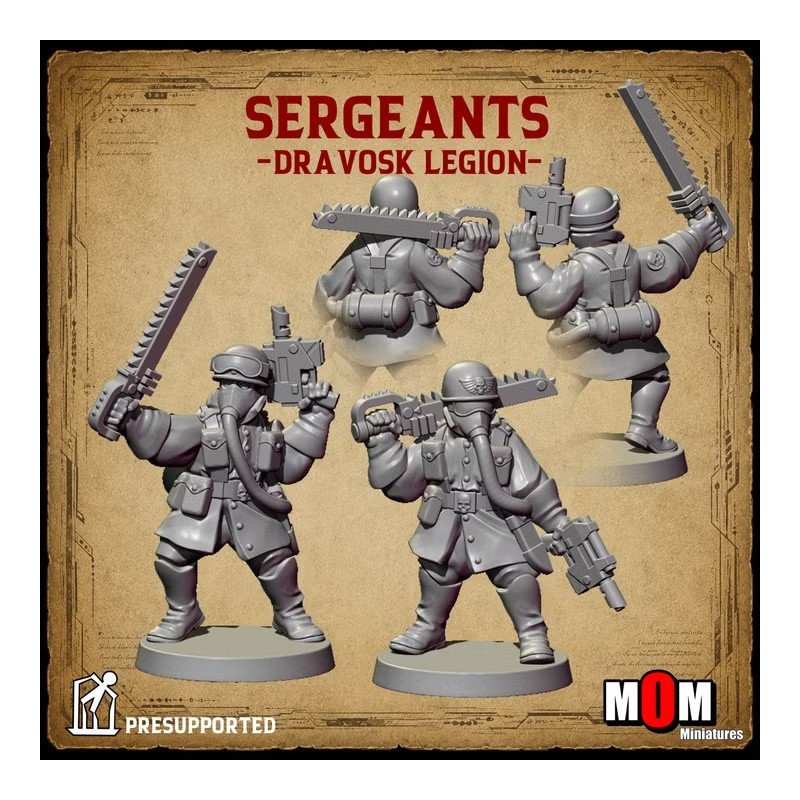 Sergeants (Dravosk Legion) | MOM Miniatures | 28 & 32 mm