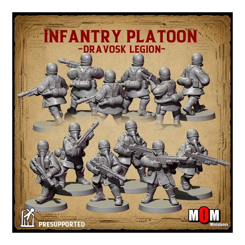 Escuadra de infantería (Legión Dravosk) | MOM Miniatures | 28 y 32 mm