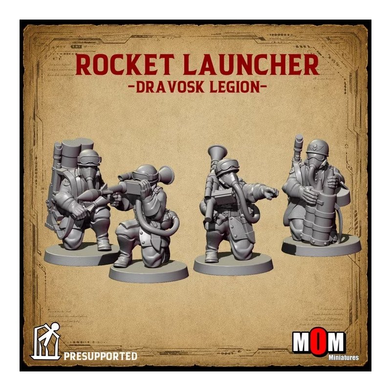Rocket Launcher Team (Dravosk Legion) by MOM Miniatures | 32mm, 28mm 3D printed miniatures