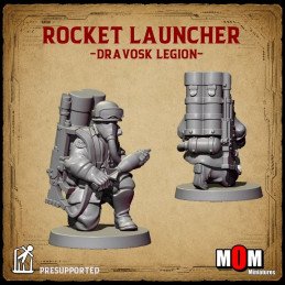 Rocket Launcher Team (Dravosk Legion) by MOM Miniatures | 32mm, 28mm 3D printed miniatures