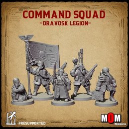 Escuadra de mando (Legión Dravosk) de MOM Miniatures | Miniaturas impresas en 3D 32mm, 28mm