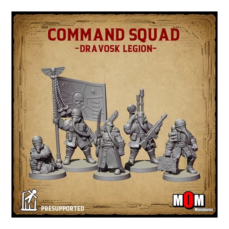 Escuadra de mando (Legión Dravosk) de MOM Miniatures | Miniaturas impresas en 3D 32mm, 28mm