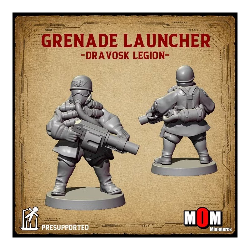 Soldado con lanzagranadas (Legión Dravosk) | MOM Miniatures | 28 y 32 mm