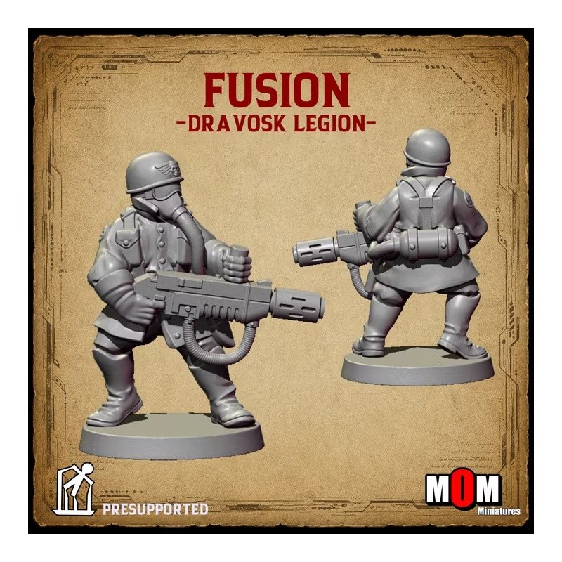 Soldado con rifle de fusión (Legión Dravosk) | MOM Miniatures | 28 y 32 mm