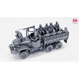 Diamond T969 Cargo with open cab and machine gun | Wargame3D