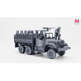 Diamond T969 Cargo de cabina abierta con ametralladora | Wargame3D