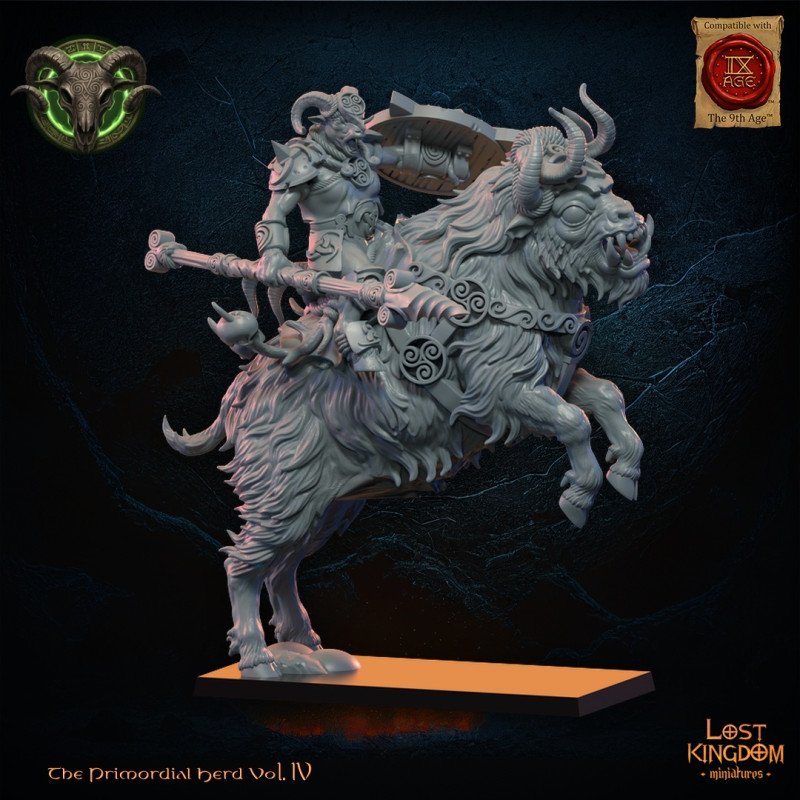 Heroína Jinete de Cuernos Salvajes de Lost Kingdom | Miniaturas impresas en 3D 28mm, 32mm