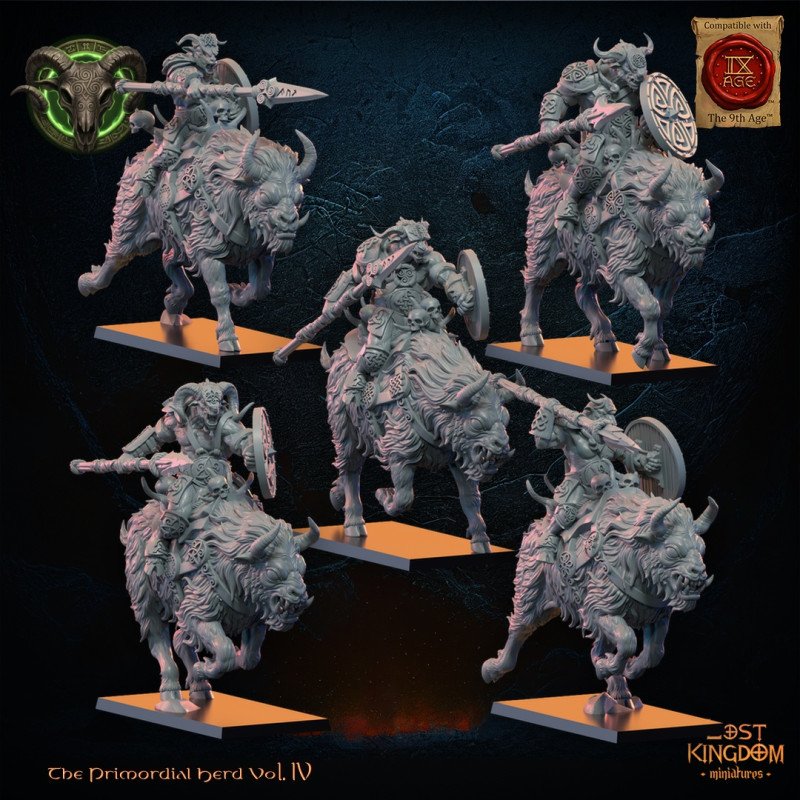 Jinetes de Cuernos Salvajes de Lost Kingdom | Miniaturas impresas en 3D 28mm, 32mm
