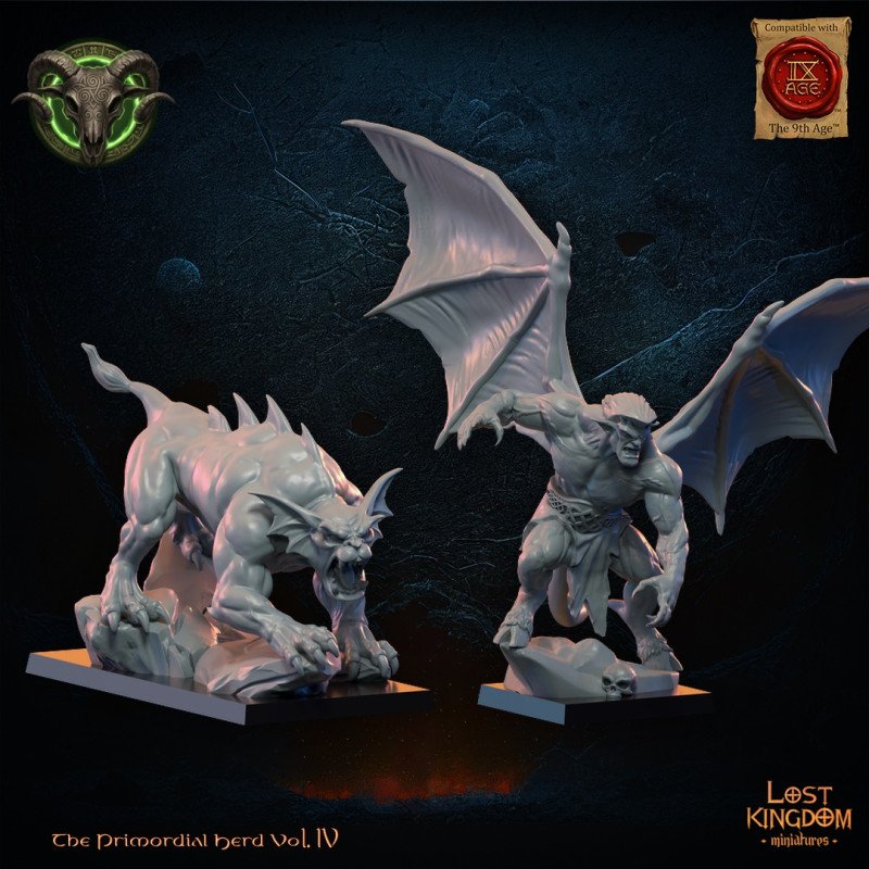 Héroe Gárgola del Rebaño y mascota de Lost Kingdom | Miniaturas impresas en 3D 28mm, 32mm
