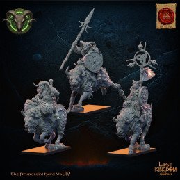 Grupo de Mando de Jinetes de Cuernos Salvajes de Lost Kingdom | Miniaturas impresas en 3D 28mm, 32mm