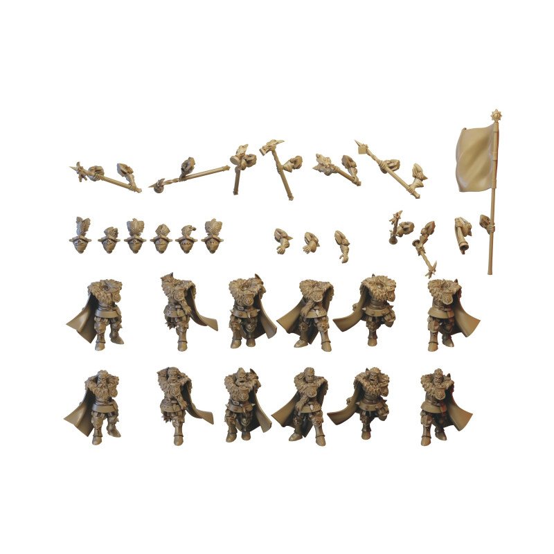 Order of the Wolf Command Group by Ilhadiel | 28mm, 32mm 3D printed miniatures