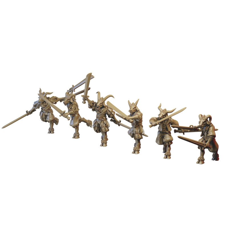 Hombres bestia con lanzas de Ilhadiel | Miniaturas impresas en 3D 28mm, 32mm