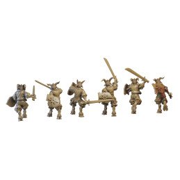 Hombres bestia con arma de mano y escudo de Ilhadiel | Miniaturas impresas en 3D 28mm, 32mm