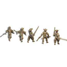Milicia con espadas y pistolas de Ilhadiel | Miniaturas impresas en 3D 28mm, 32mm