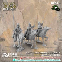 Grupo de mando de arqueros partos a caballo de Battle Cat | 28 mm