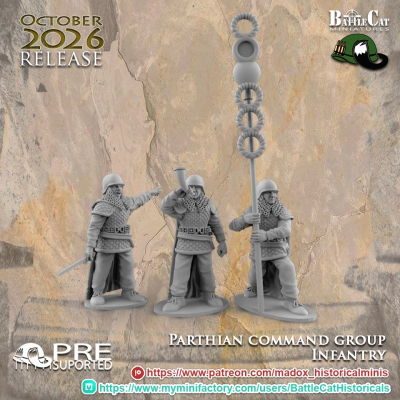 Grupo de mando de infantería parta de Battle Cat | 28 mm