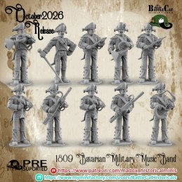 Músicos de la banda militar bávara de 1809 de Battle Cat | 28 mm