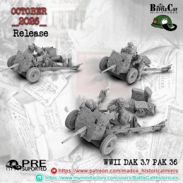 Cañón DAK de 3,7 cm PaK 36 de Battle Cat | 28 mm