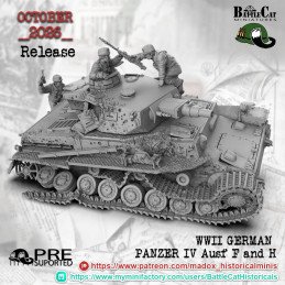 Panzer IV Ausf. F y H destruido de Battle Cat | 28 mm