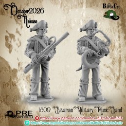 Músicos de la banda militar bávara de 1809 de Battle Cat | 28 mm