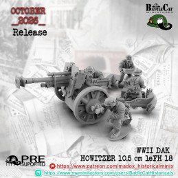 Obús DAK de 10,5 cm leFH 18 de Battle Cat | 28 mm