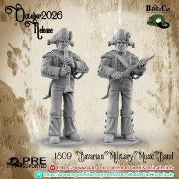Músicos de la banda militar bávara de 1809 de Battle Cat | 28 mm